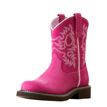 Ariat Girls Youth Fatbaby Heritage Western Boots - Hottest Pink