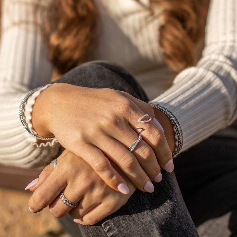 Montana Silversmith Crystal Crossover Open Ring