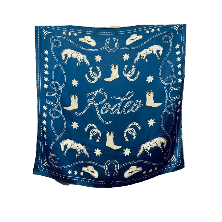 Rockin A Design Rodeo Wild Rag- Blue