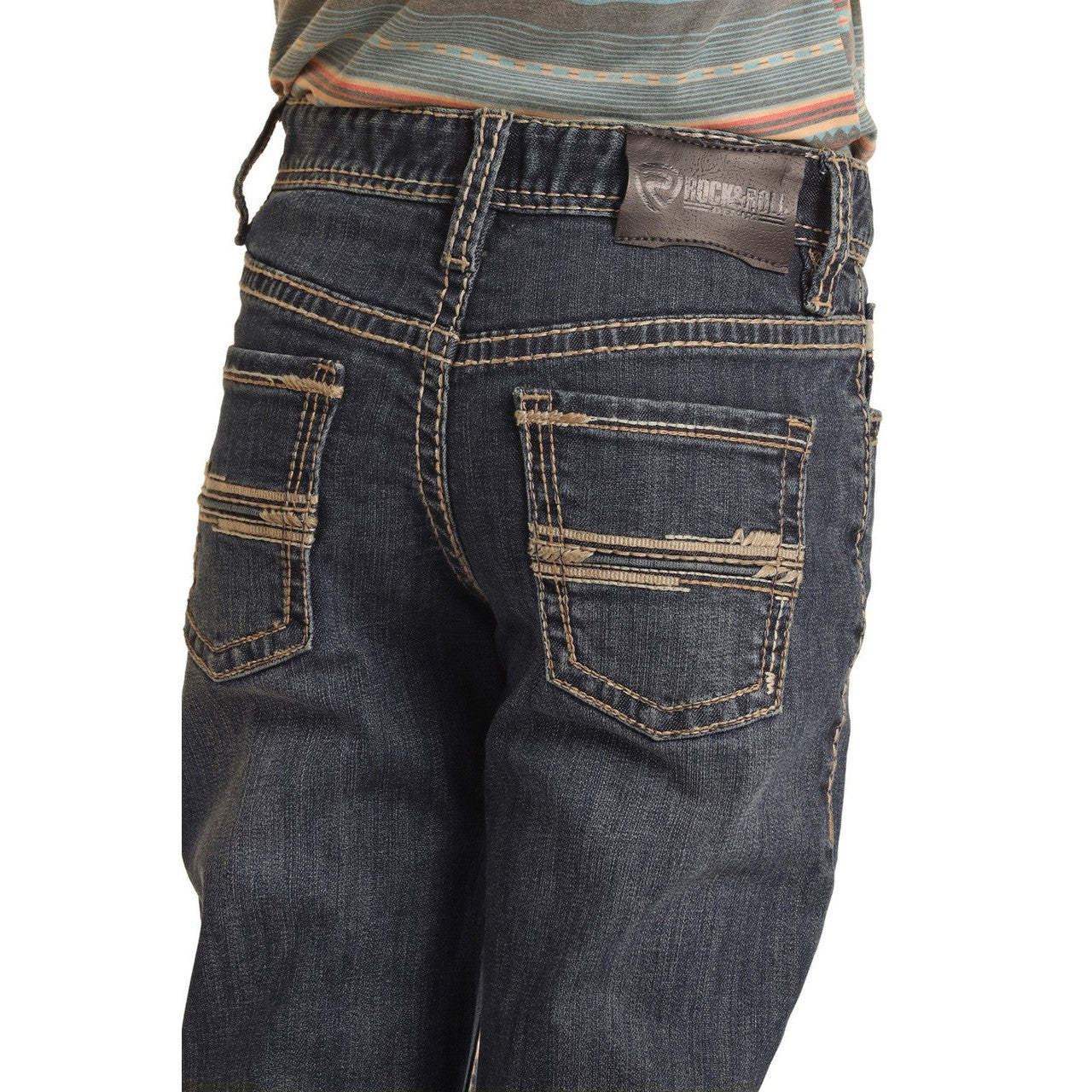Rock & Roll Boy's Straight Raised Denim Bootcut Jeans - Dark Vintage