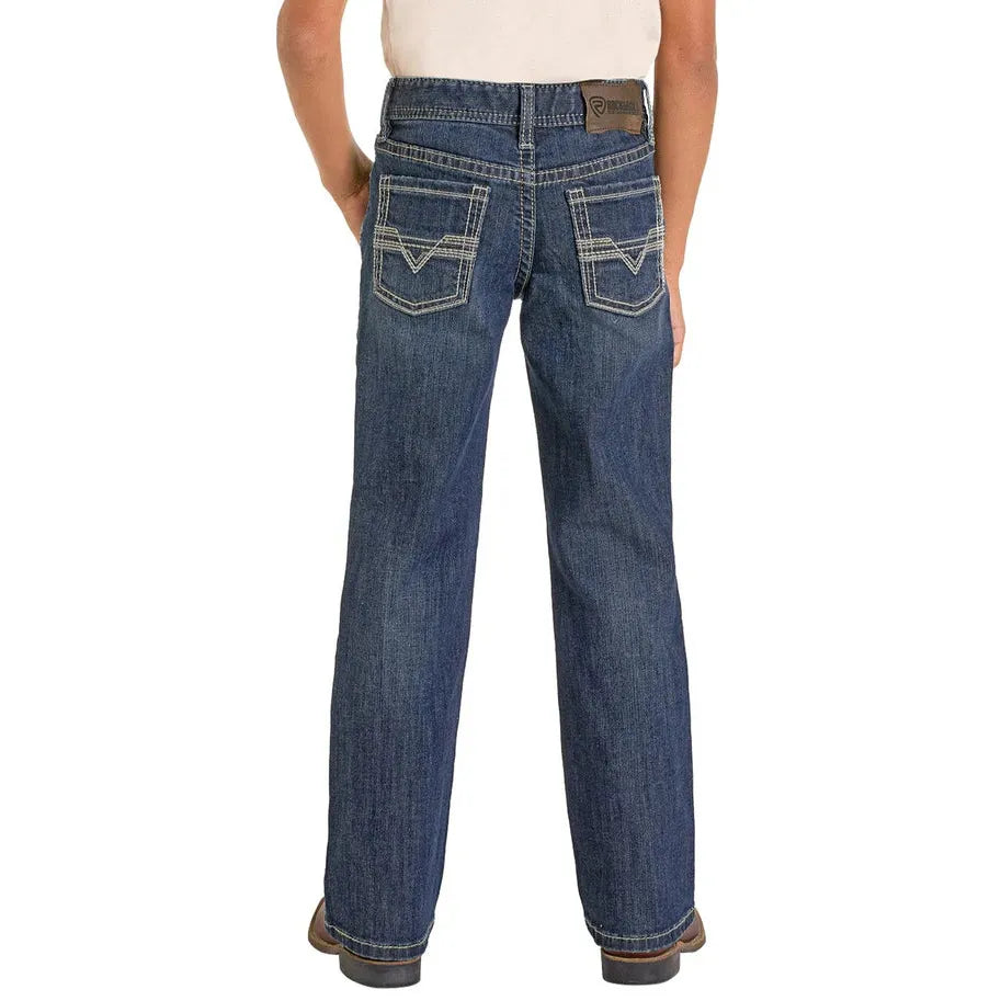 Rock & Roll Boys Regular Fit Signature Bootcut Jeans- Dark Vintage