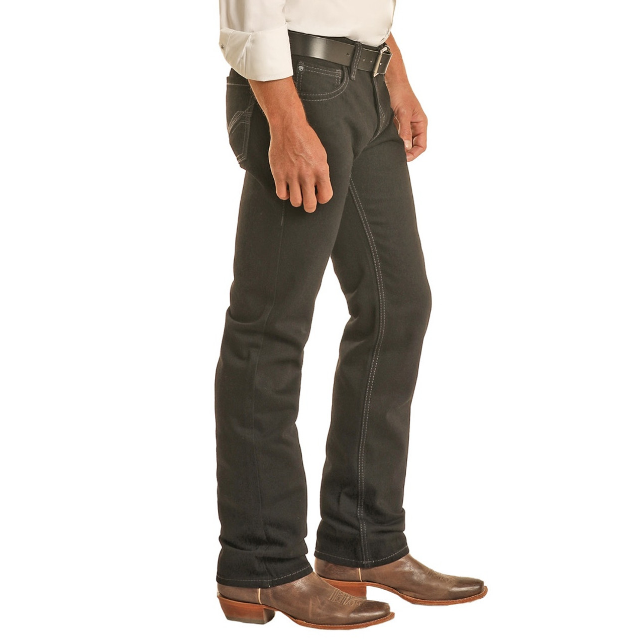 Rock & Roll Men's Black Slim Straight Revolver Jeans