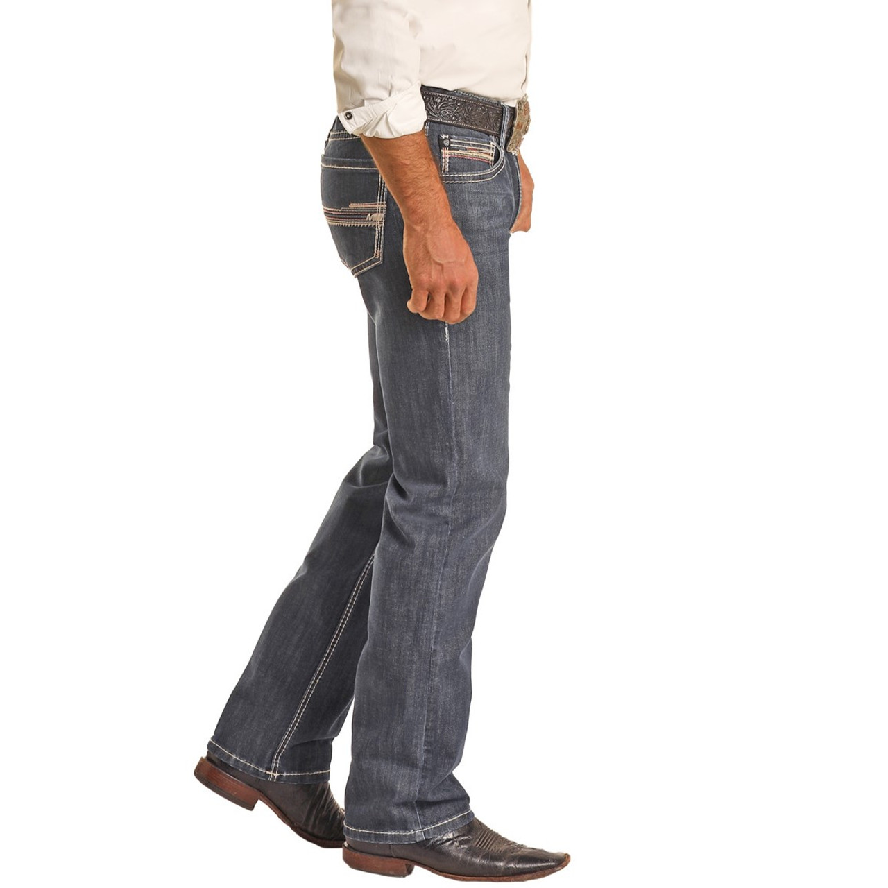 Rock & Roll Men's Slim Fit Stretch Straight Jeans