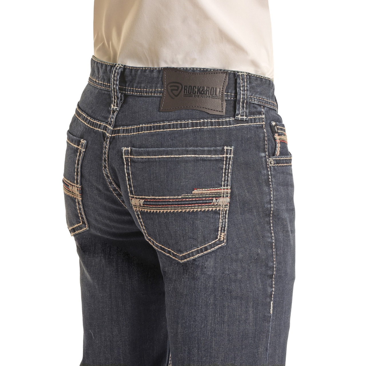 Rock & Roll Men's Slim Fit Stretch Straight Jeans