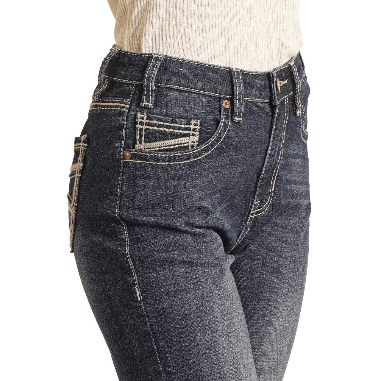 Rock & Roll Women's High Rise Extra Stretch Bootcut Jeans - Dark Vintage