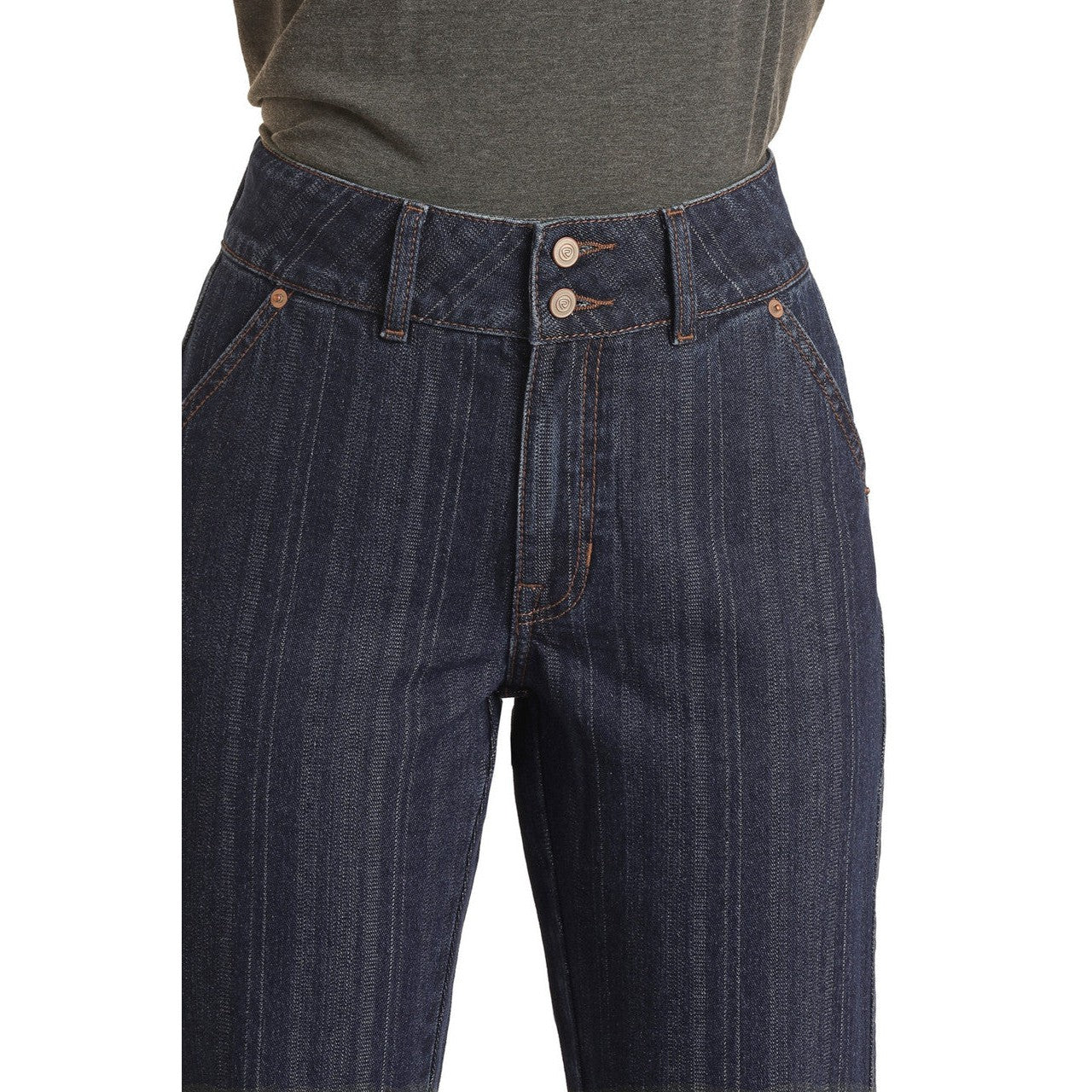 Rock & Roll Women's High Rise Trouser Jeans - Dark Wash