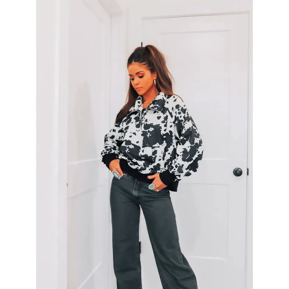 Front Porch Women's Black Cowhide Pullover-Black