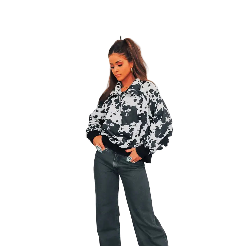 Front Porch Women's Black Cowhide Pullover - Black