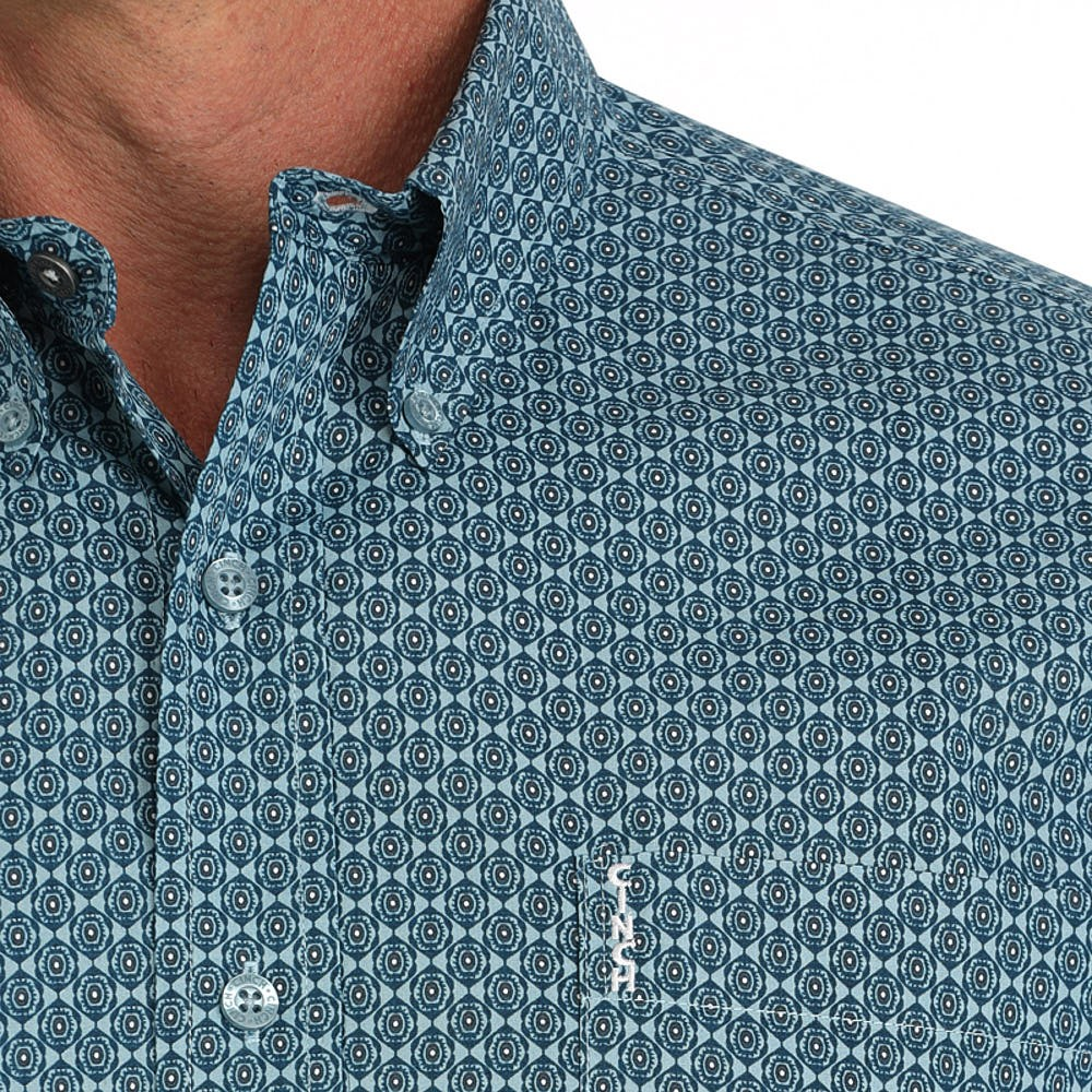 Cinch Men's Long Sleeve Print Shirt- Green