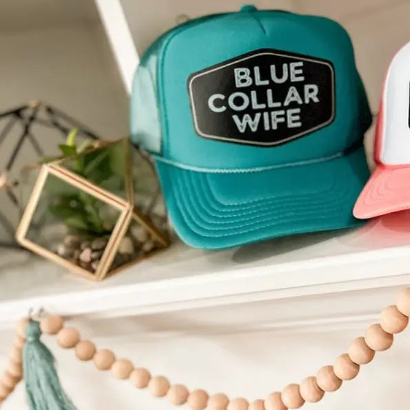 TrendyKeys Blue Collar Wife Trucker Hat-Jade