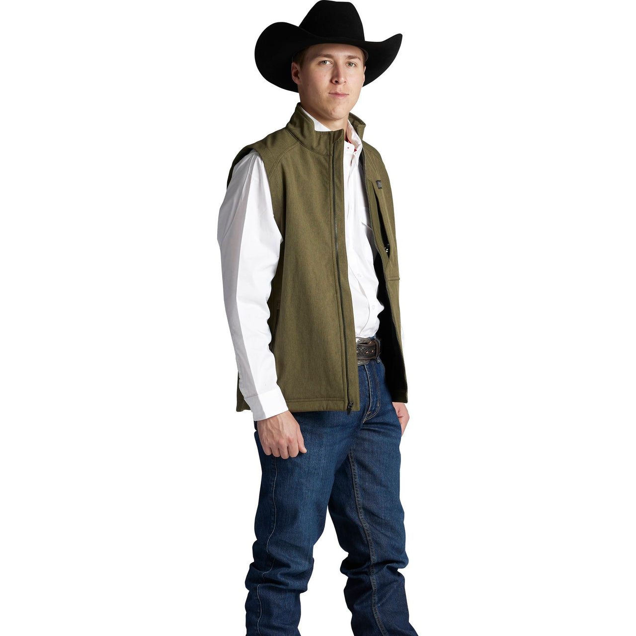 HJ Justin & Sons Men's Austin Wind & Water Resistant Vest - Olive Heather