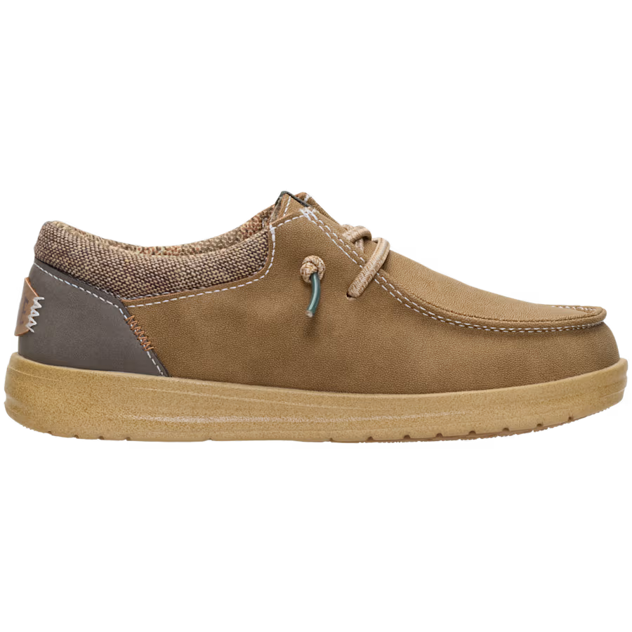 Hey Dude Youth Paul Y Classic Shoes - Nut