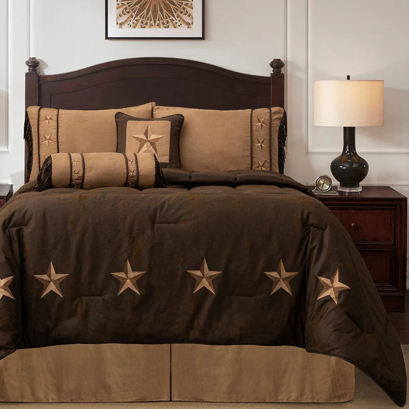 Hiend Accents Laredo Comforter Set - Super King - Chocolate