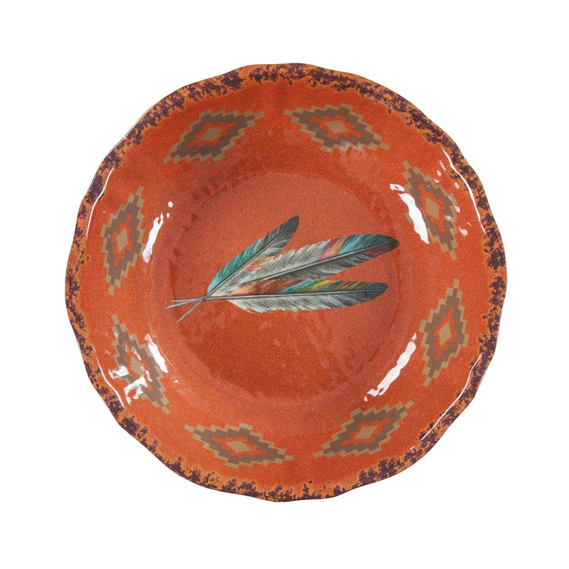 HiEnd Tossed Feather Melamine Serving Bowl