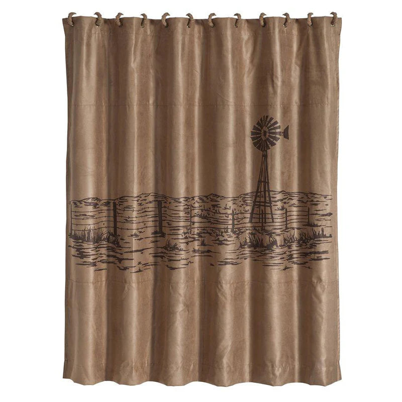 Hi End Accents Jasper Embroidered Landscape Shower Curtain