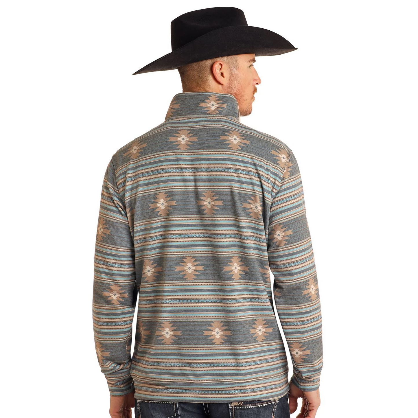 Rock & Roll Men's Performance Printed Pullover- Teal