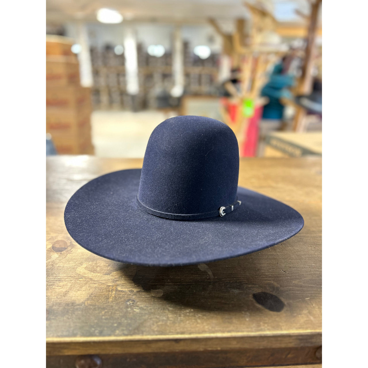 Rodeo King 7X Open Crown Felt Western Hat - Navy