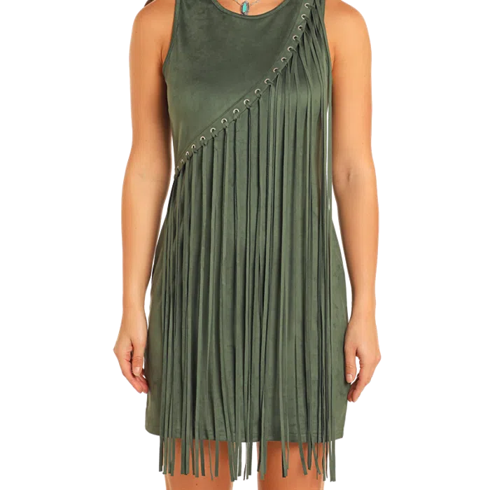 Rock & Roll Women's Asymmetrical Fringe Dress-