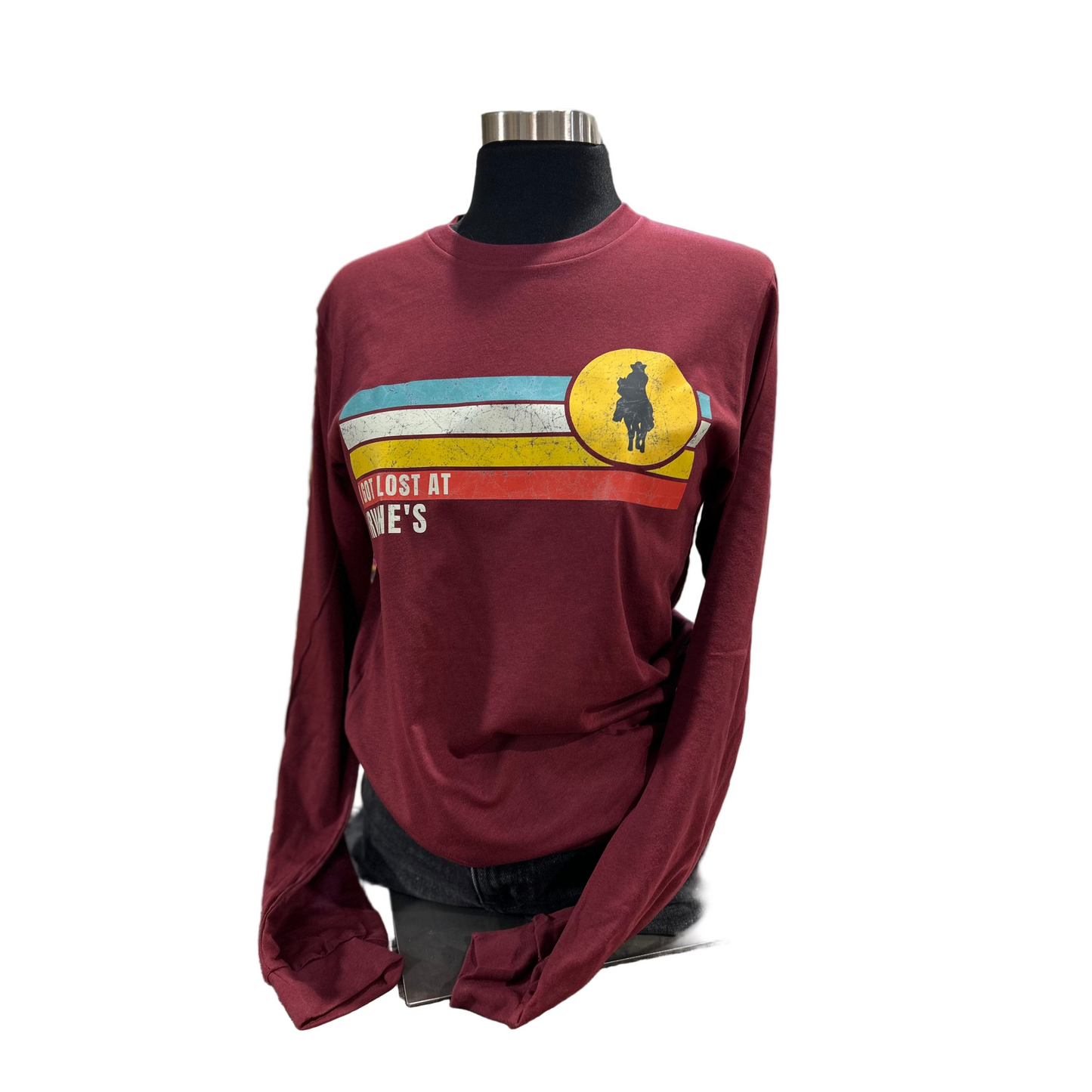 Irvine Unisex Long Sleeve "I Got Lost" T-Shirt - Heather Cardinal