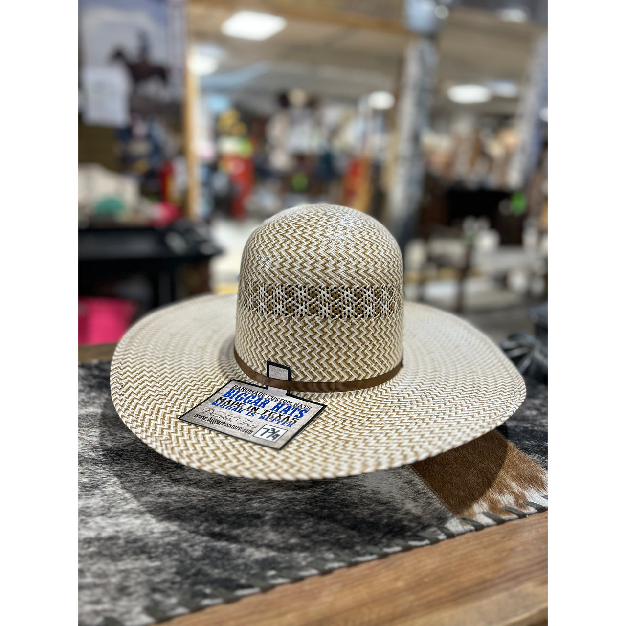 Biggar Hats Zig Zag Straw Western Hat - 3-Tone