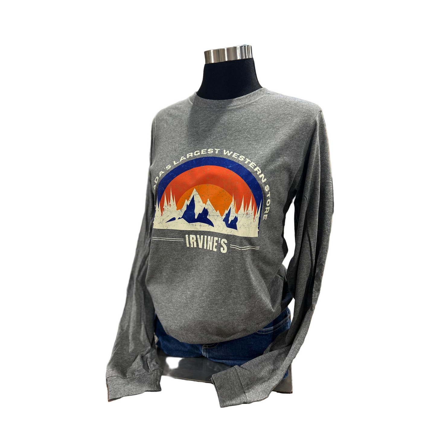Irvine Unisex Long Sleeve "Canada's Largest" Shirt - Heather Stone