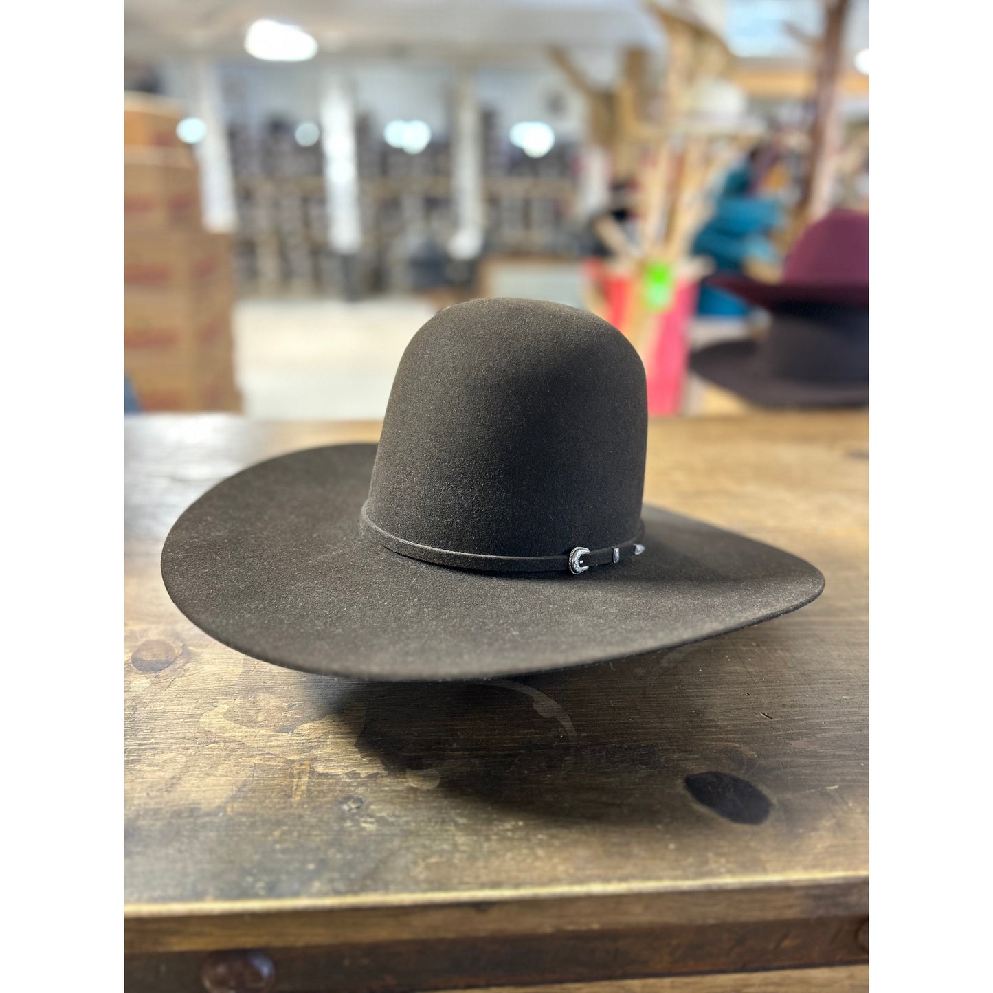 Rodeo King 7X Open Crown Felt Western Hat - Chocolate