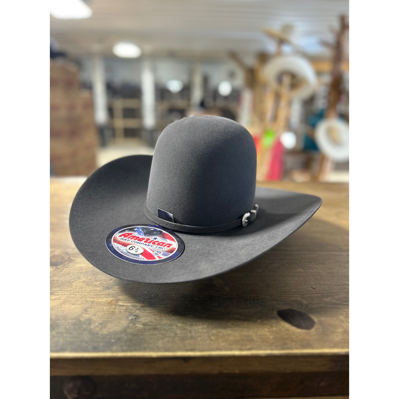 American Hat Co 7X Open Crown Felt Western Hat - Steel