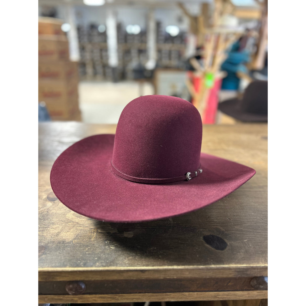 Rodeo King 7X Open Crown Western Felt Hat - Merlot