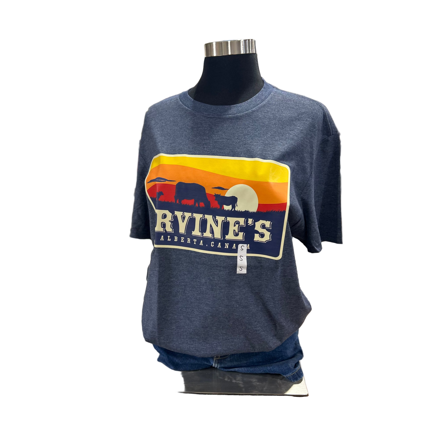 Irvine Unisex Short Sleeve Logo Tee - Heather Navy