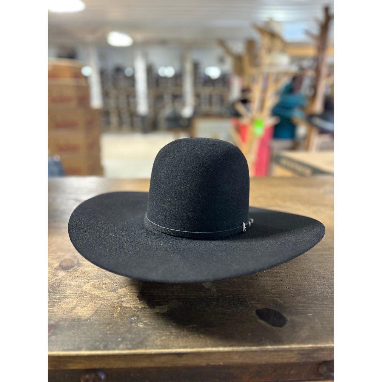 Rodeo King 7X Open Crown Felt Western Hat - Black