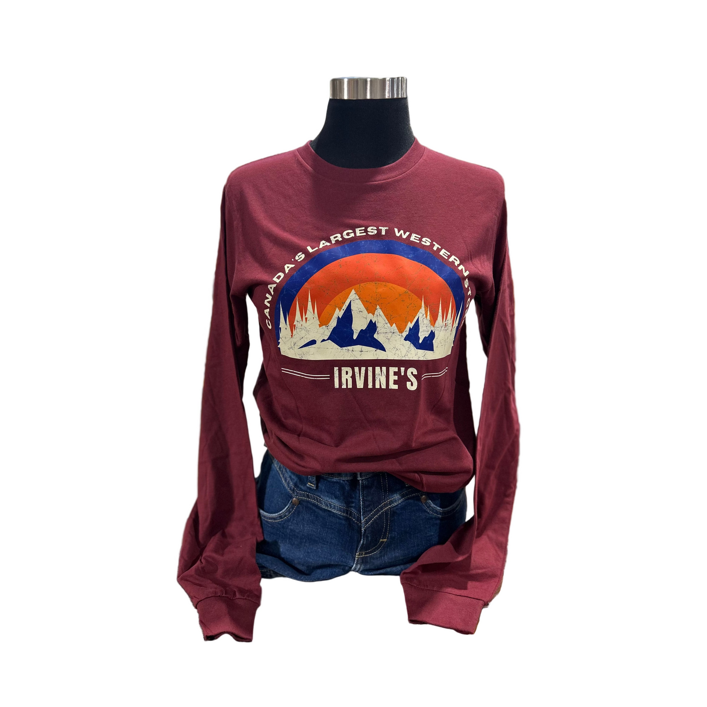 Irvine Unisex Long Sleeve "Canada's Largest" T-Shirt - Heather Cardinal