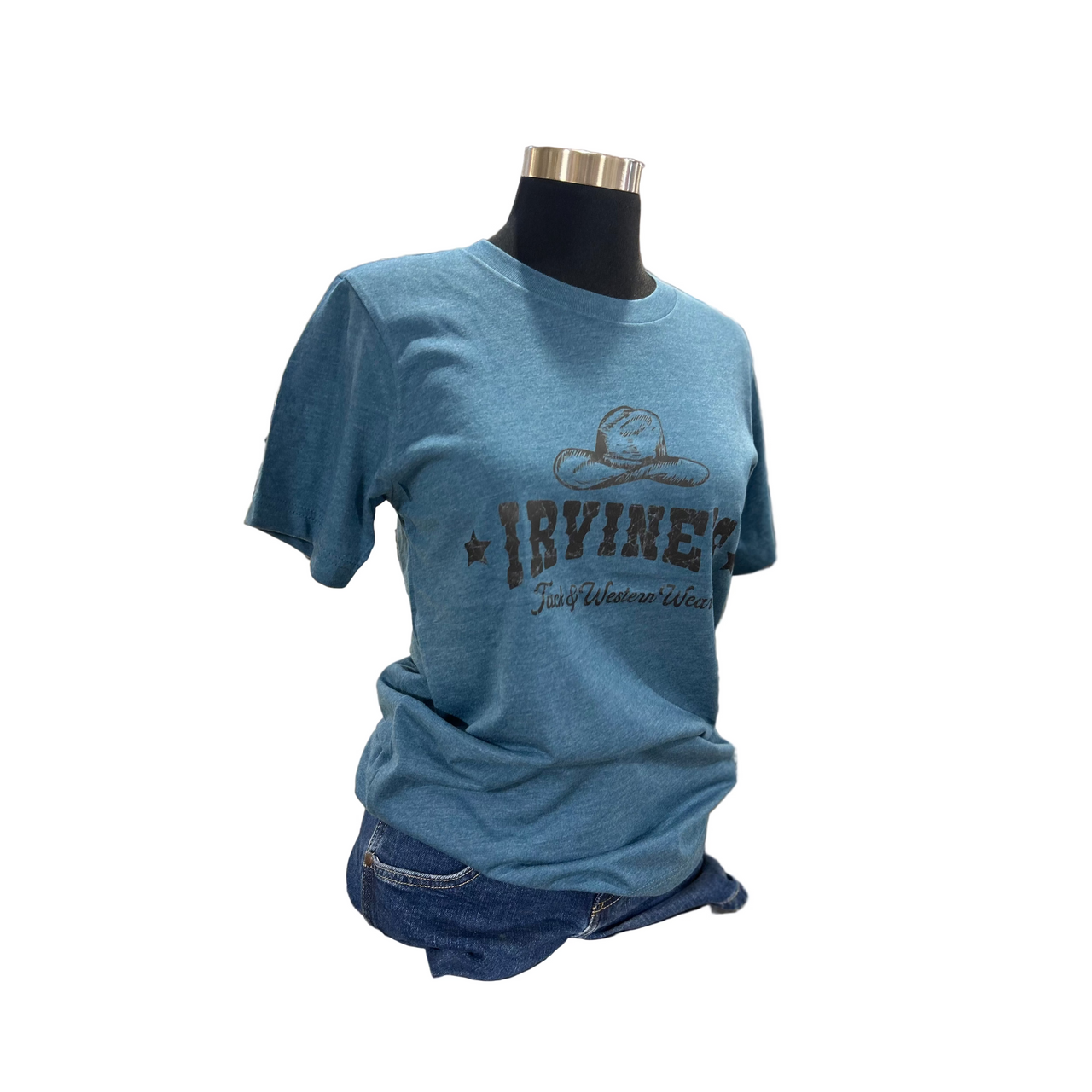 Irvine Unisex Short Sleeve Cowboy Hat T-Shirt - Heather Deep Teal
