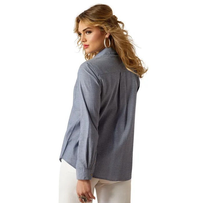 Ariat Women's REAL Long Sleeve Billie Jean Shirt- Chambray Dobby