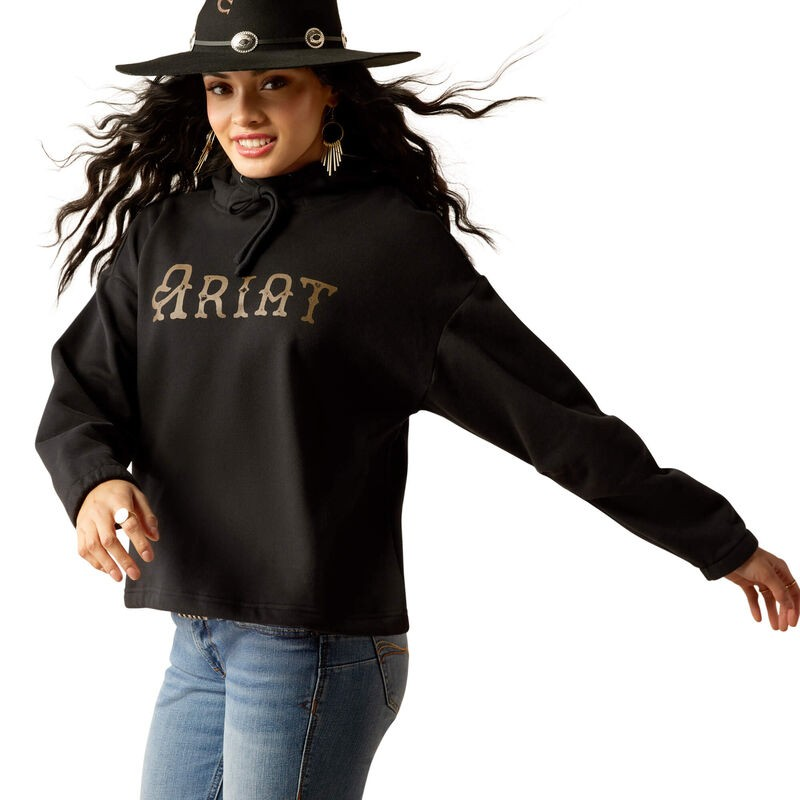 Ariat Women's Essential Hoodie - Black/Leopard