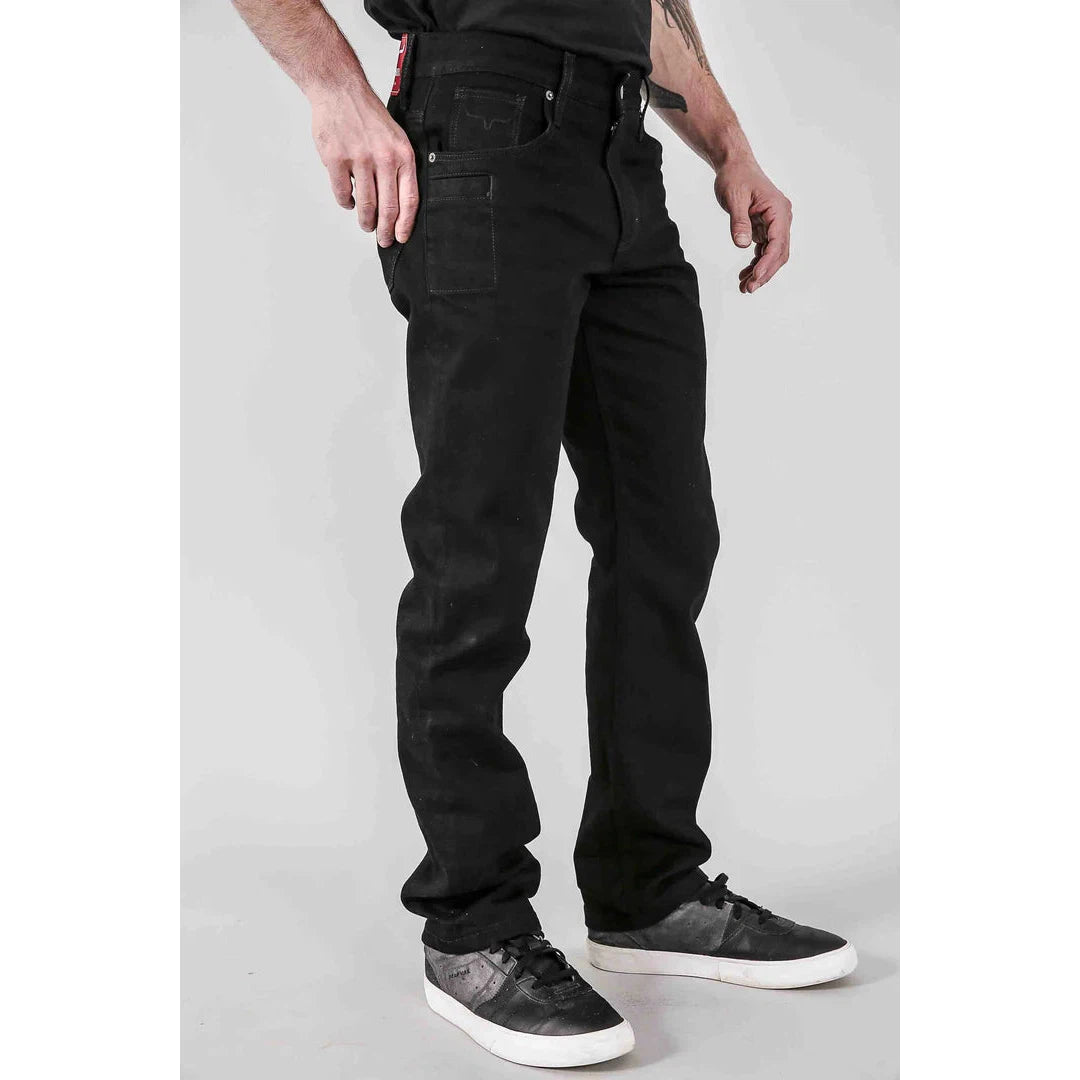 Kimes Men's James Mid Rise Straight Bootcut Jeans - Black