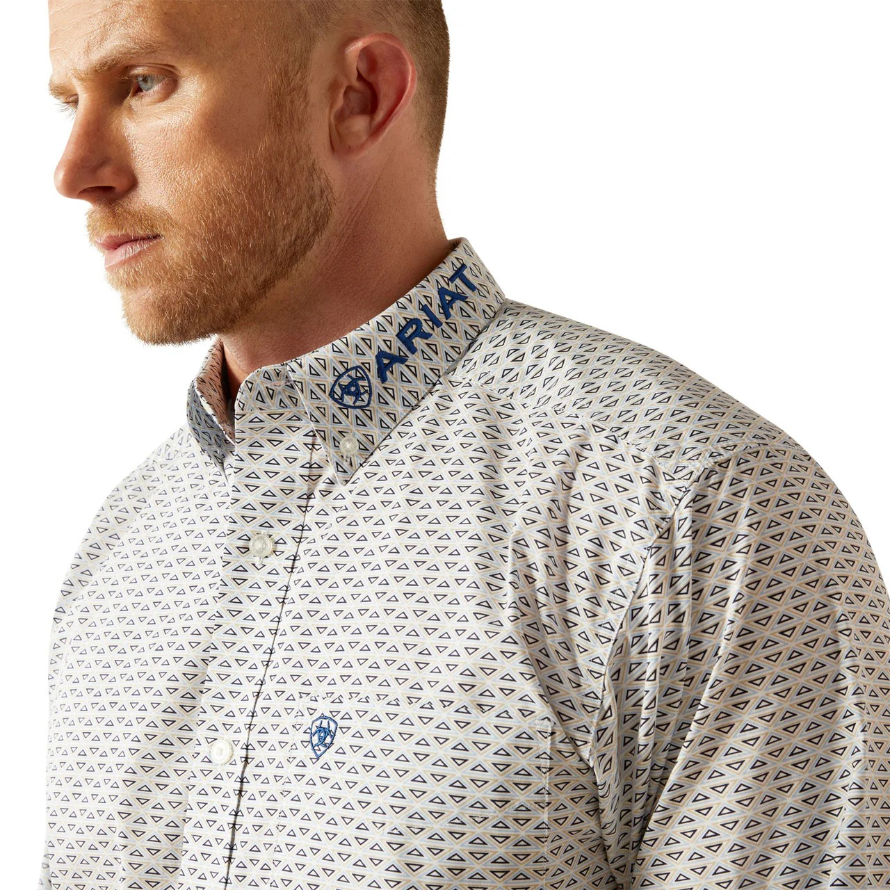 Ariat Men's Long Sleeve Team Drew Classic Fit Shirt - Blue/Navy