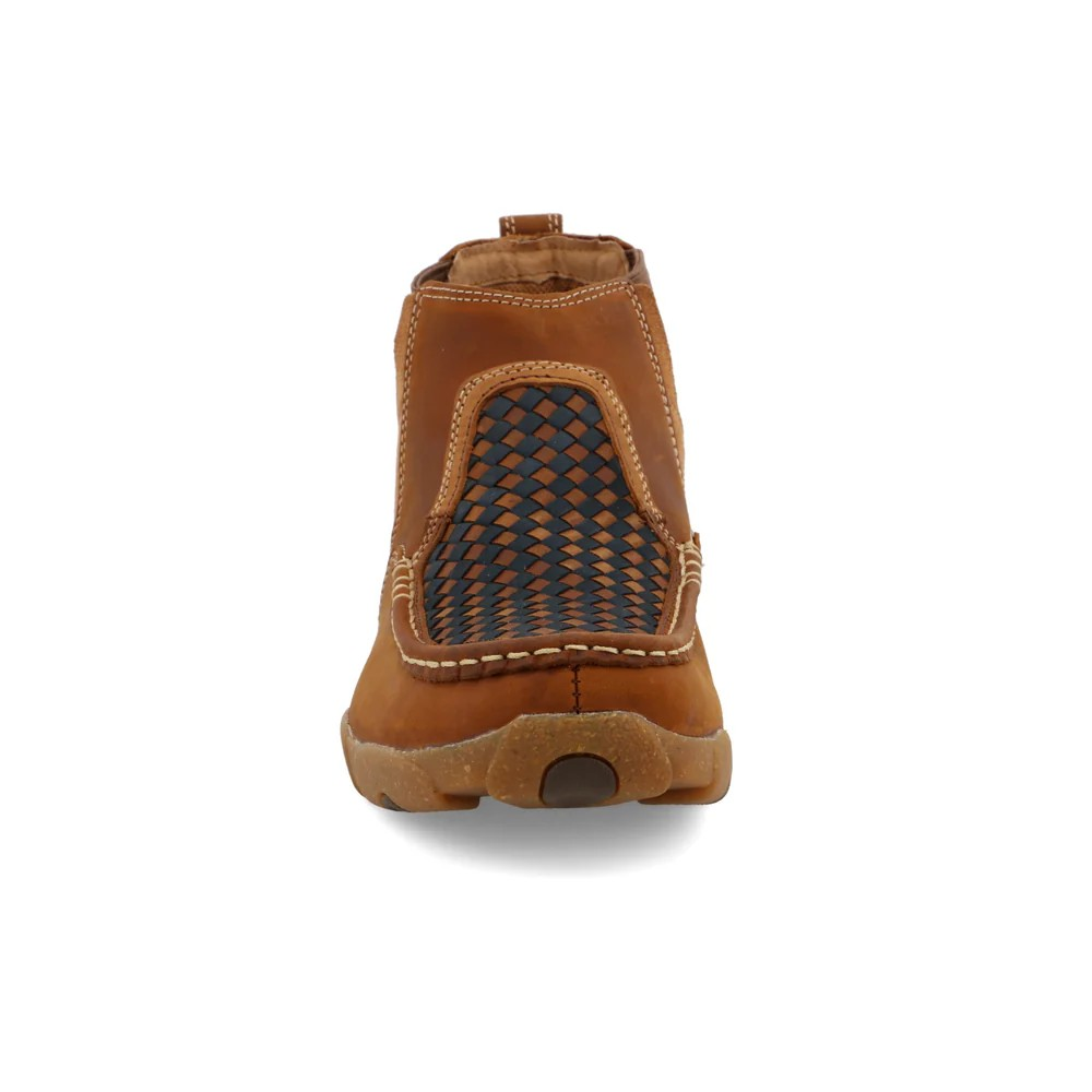 Twisted X Men's 4" Chelsea Driving Moc - Woven Multi & Oiled Saddle