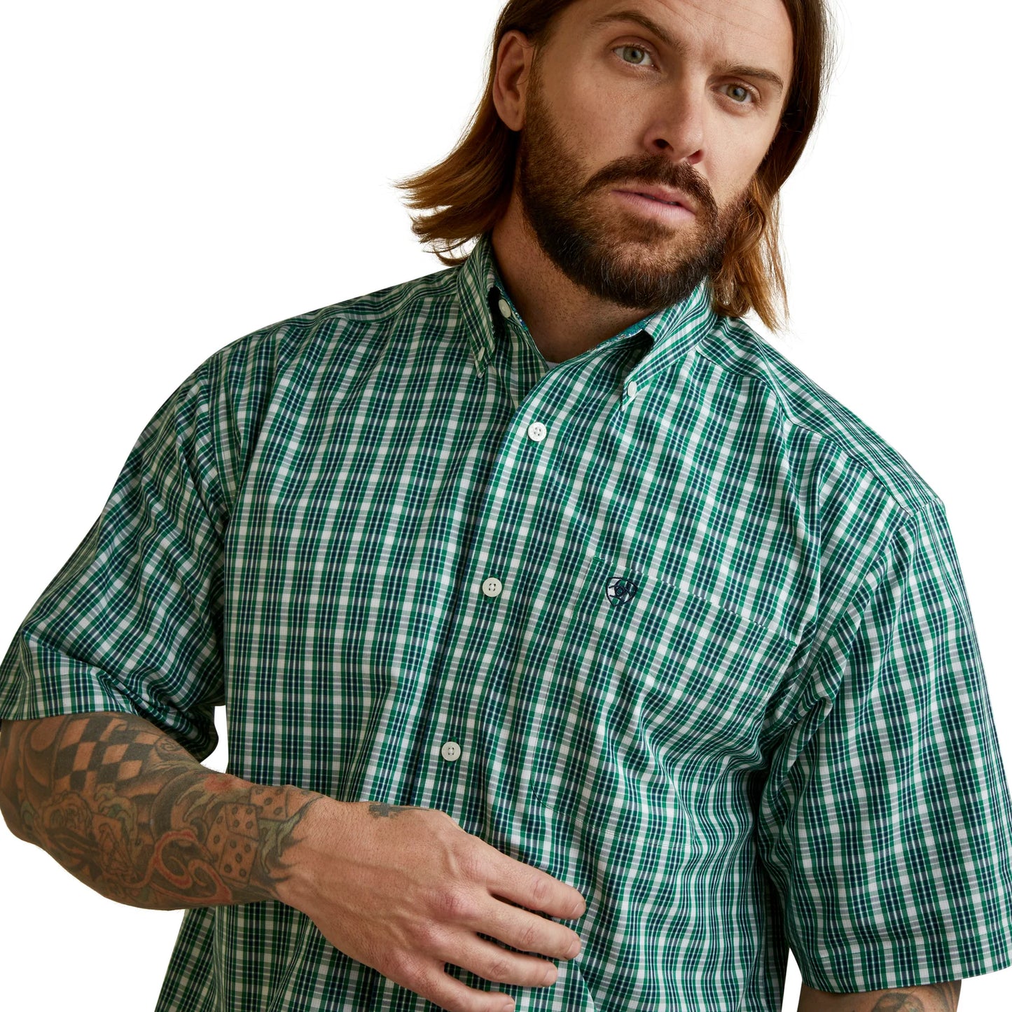 Ariat Men's WF Finan Classic SS Shirt Green *FINAL SALE*