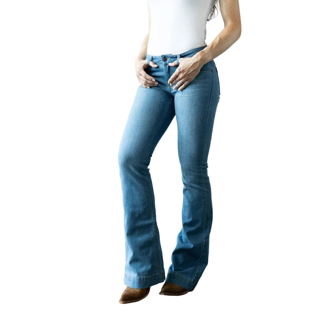 Kimes Women's Lola Soho Fade Mid Rise Trouser Jeans - Blue - Irvine Tack & Western Wear
