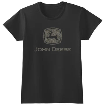 John Deere Women's Super Silver Tee Shirt - Black Heather