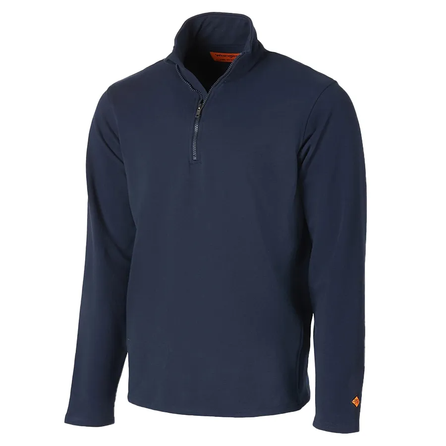 Wrangler Men's Fire Resistant Quarter Zip Pullover - Navy