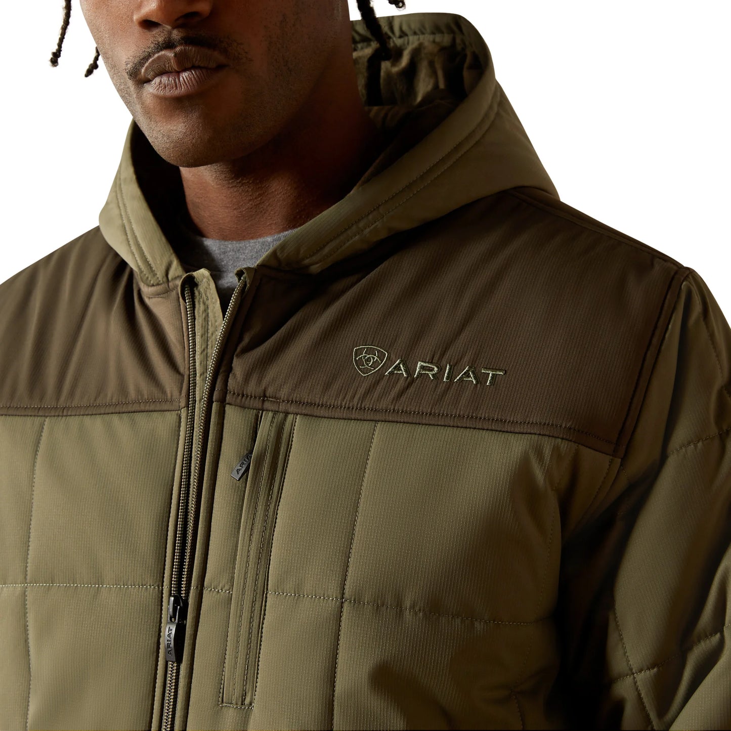 Ariat Men's Crius Hooded Insulated Jacket - Green/Dark Green