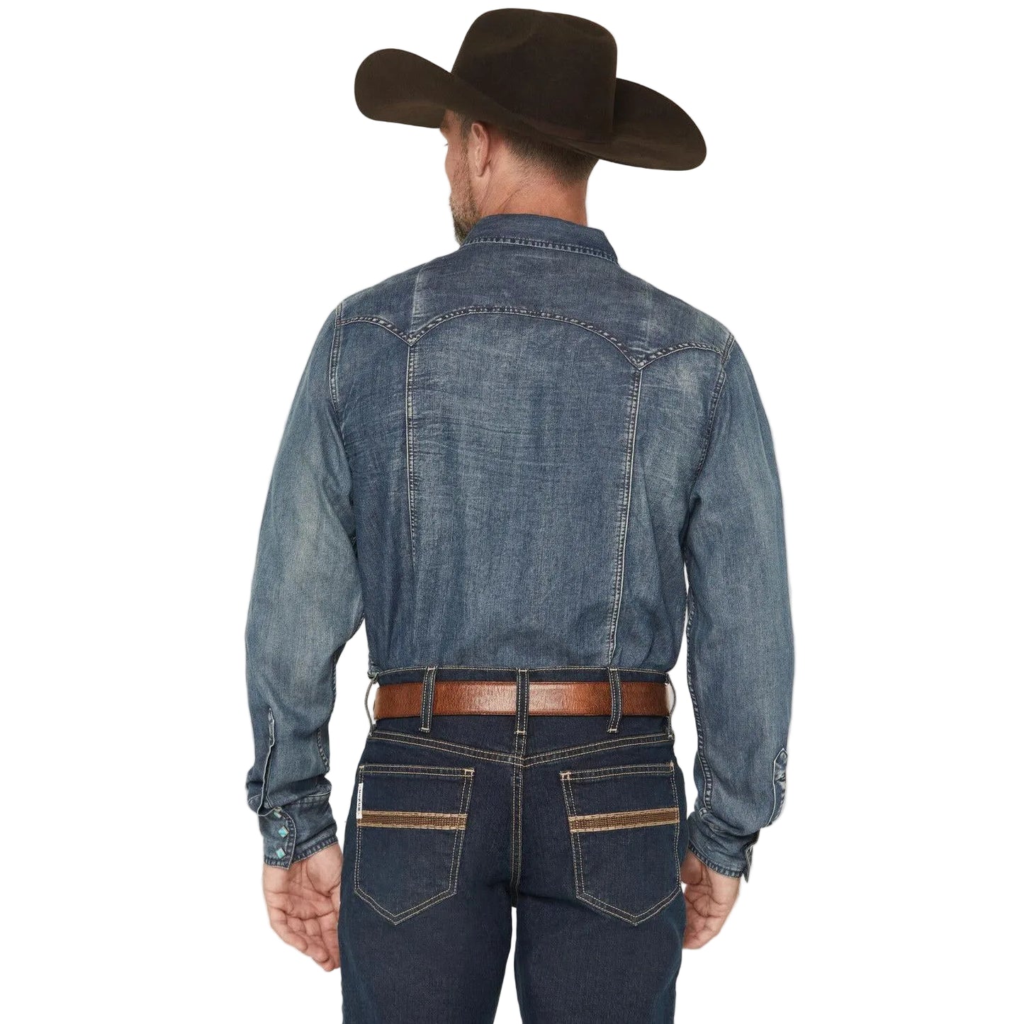 Kimes Men's Memphis Denim Long Sleeve Snap Western Shirt - Indigo