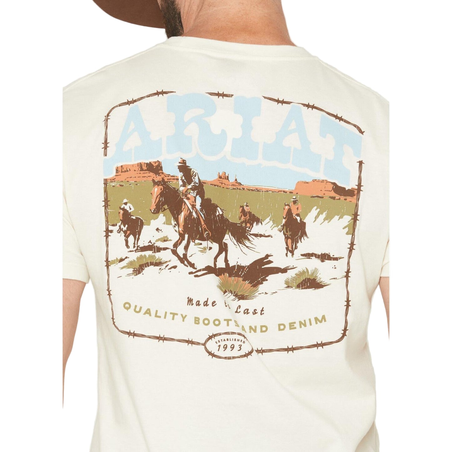 Ariat Men's Pulp Western Short Sleeve Graphic Tee Shirt - Cream
