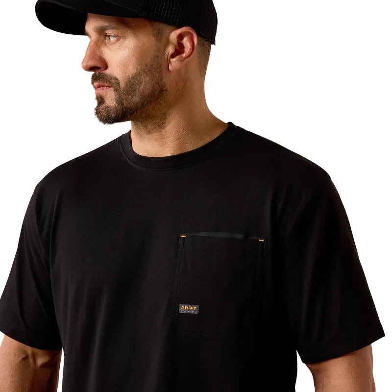Ariat Men's Rebar Workman Graveyard Short Sleeve Tee Shirt - Black