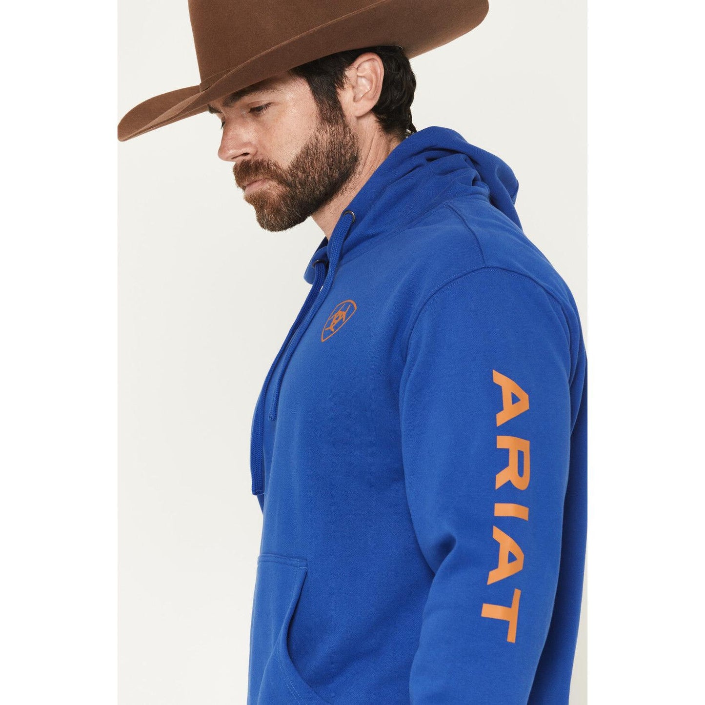 Ariat Men's Logo Long Sleeve Hoodie Hoodie - Surf The Web Blue