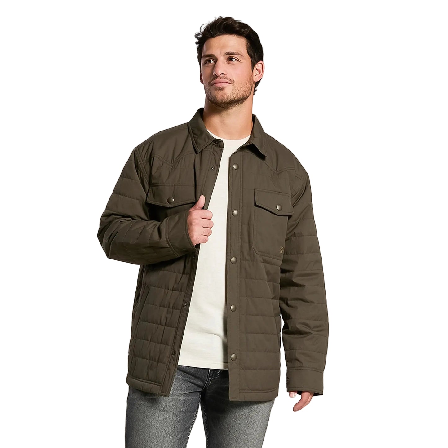 Ariat Men's Quilted Shirt Jacket - Dark Green