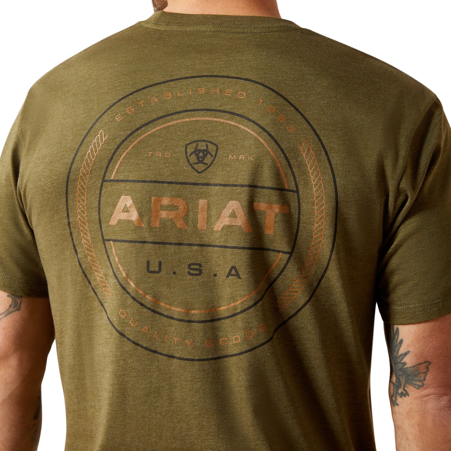 Ariat Men's Short Sleeve Ropers Seal Tee Shirt - Military Heather