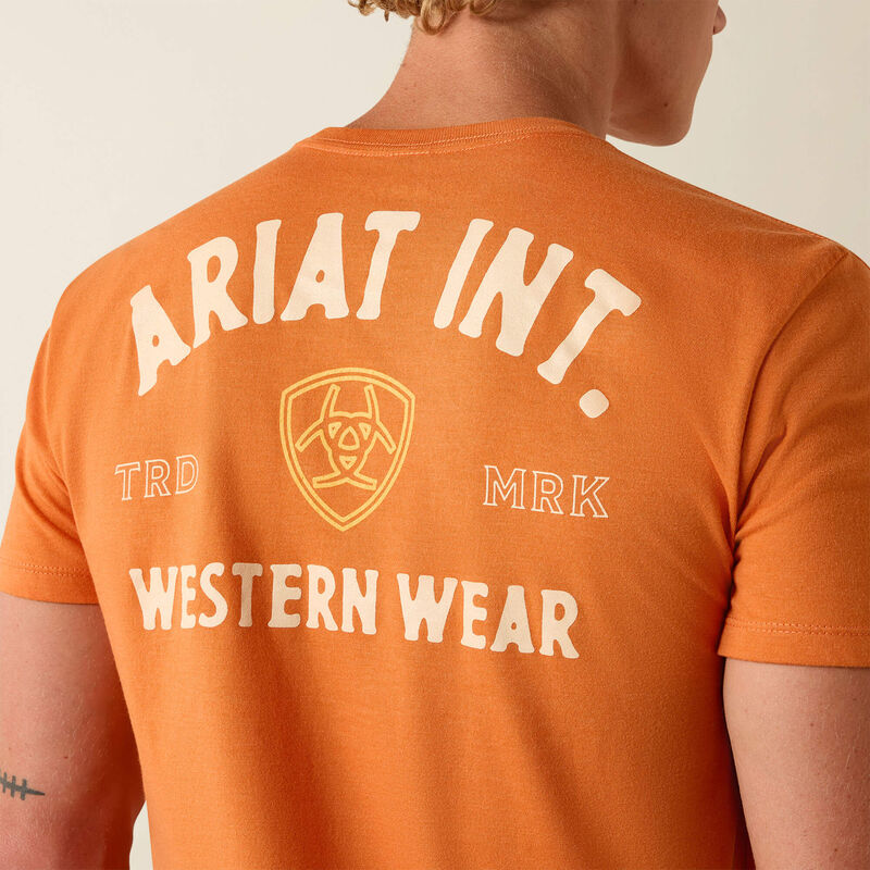 Ariat Men's Outline Shop Short Sleeve Tee Shirt - Papaya