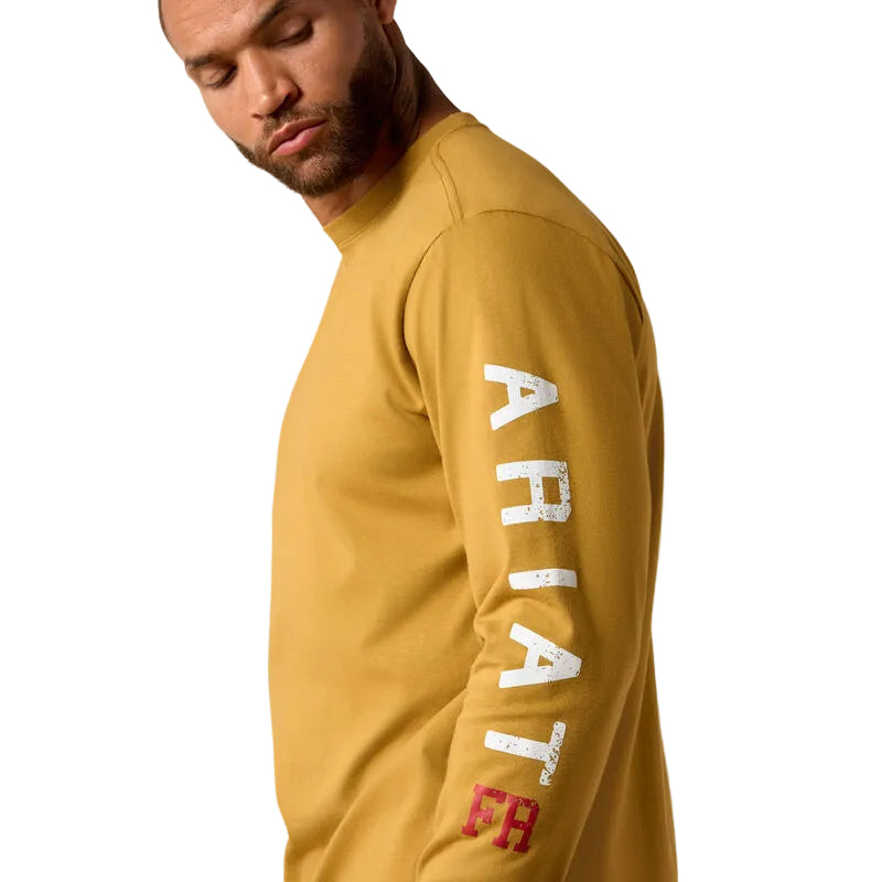 Ariat Men's FR Roughneck Skull Logo Long Sleeve Tee Shirt - Wood Thrush